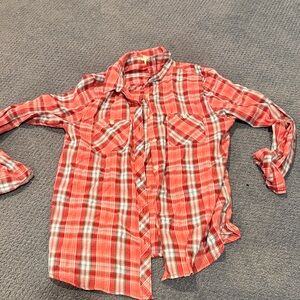 Levi's Red Plaid Button Down Shirt